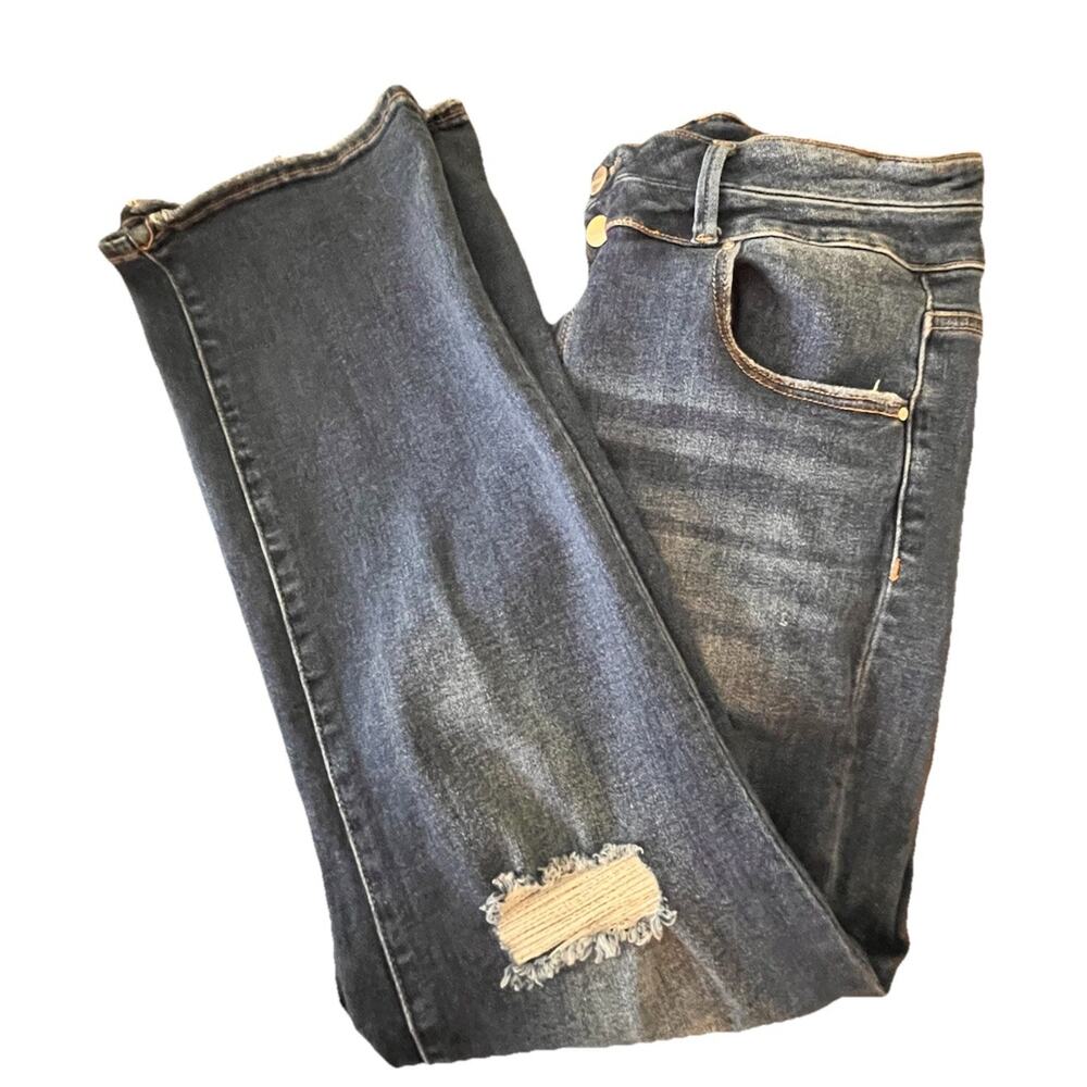 RISEN Jeans High Rise Bootcut Size 15/32 (size 14) Distressed STYLE# RDP5309
